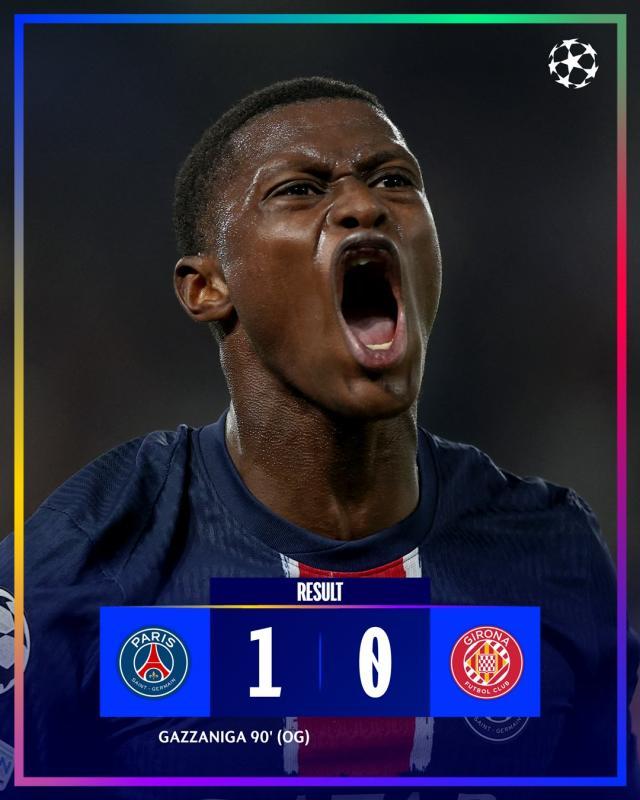 bwin-【欧冠】努诺·门德斯造乌龙绝杀,巴黎1比0赫罗纳